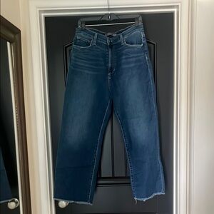 Joe's Jeans Blue Flare & Wide Leg with a raw hem